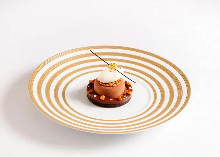 Fine dining dessert presentation